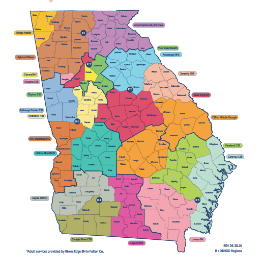 Map of Georgia counties